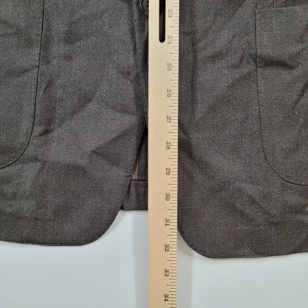 Tallia Slim-Fit Blazer Mens 44L 44 Solid Brown Wool Stretch Suit Jacket $425 NEW